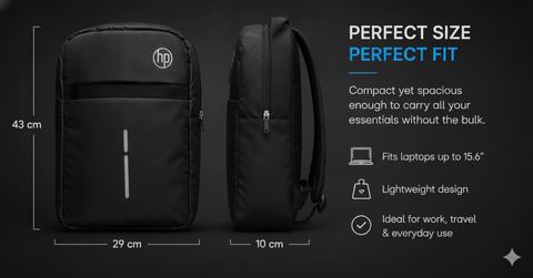 🎒 HP Premium Laptop Backpack – Water Resistant Travel, Office, College & School Bag (Black)