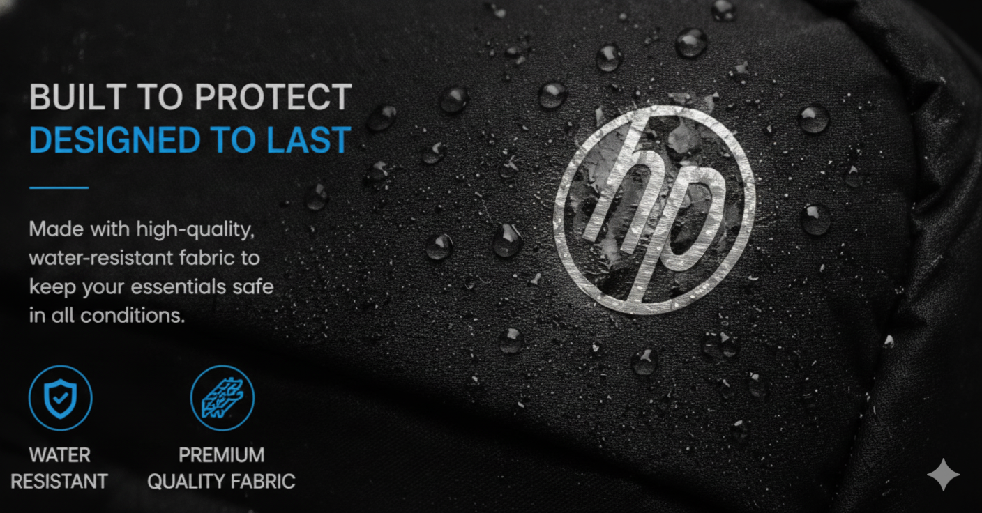 🎒 HP Premium Laptop Backpack – Water Resistant Travel, Office, College & School Bag (Black)
