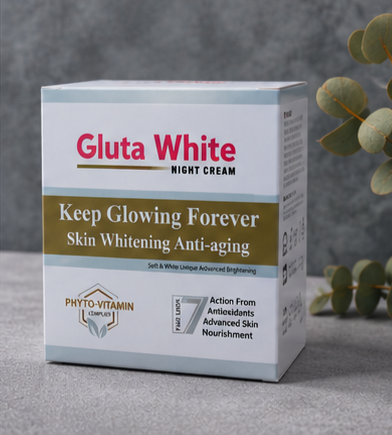 Gluta White Night Cream 50g – 100% Verified Original Product | Night Repair & Skin Brightening Formula