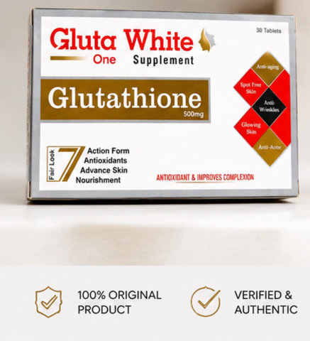 Gluta White One Glutathione 500mg Tablets | 100% Original & Verified | Official Verification Code | 30 Tablets | Pakistan