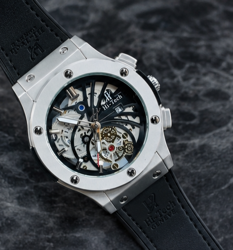 Hi-Tech Genève Skeleton Luxury Watch – Premium Black Strap Edition
