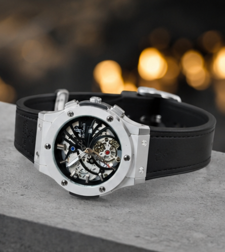 Hi-Tech Genève Skeleton Luxury Watch – Premium Black Strap Edition