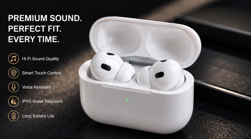 Premium AirPods Pro Wireless Earbuds – HD Sound & Fast Charging