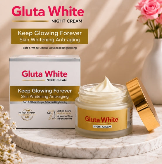 Gluta White Night Cream 50g – 100% Verified Original Product | Night Repair & Skin Brightening Formula