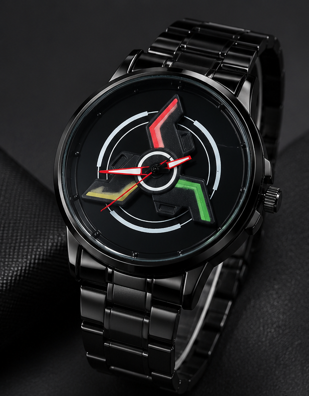 Premium Black Spinner Men’s Watch | Stylish Stainless Steel Wrist Watch